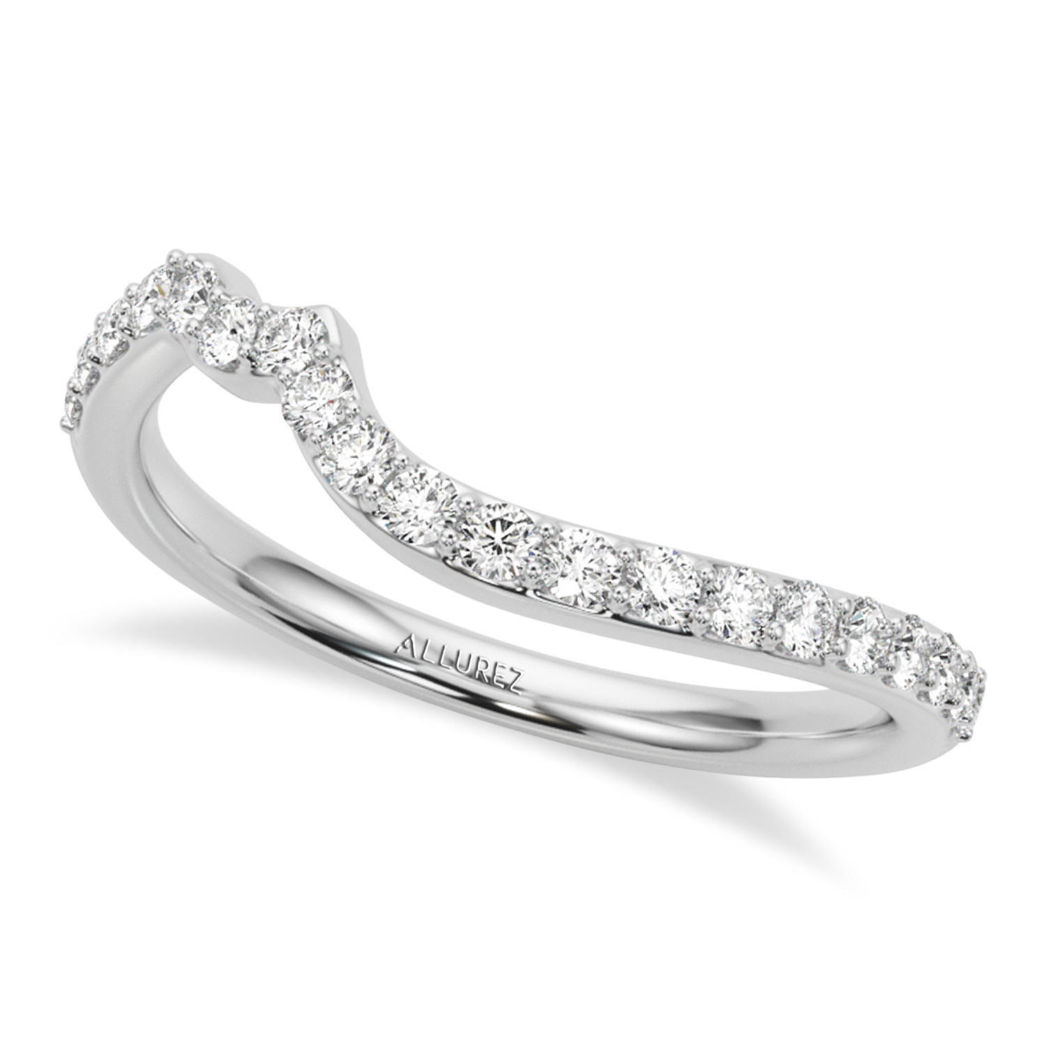 Swirl Design Lab Grown Diamond & Marquise Lab Emerald Bridal Ring Set 18K White Gold (0.96ct)